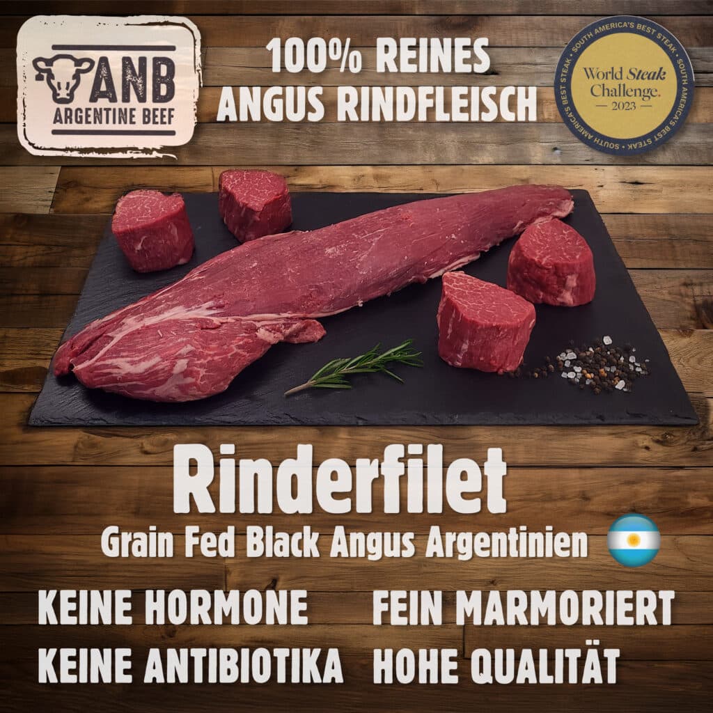 Rinderfilet Grain Fed Black Angus Argentinien Azul Natural Beef